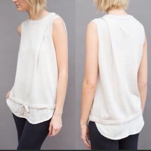 Brochu Walker NWT Wool Double Drape Looker Layered Drawstring Waist Swea…